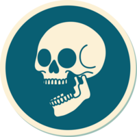 sticker of tattoo in traditional style of a skull png