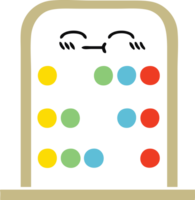 flat color retro cartoon of a abacus png