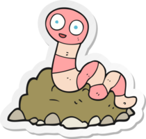 sticker of a cartoon earthworm png