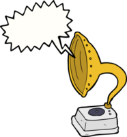 Cartoon-Phonograph mit Sprechblase png