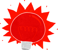 cartoon flashing red light bulb png