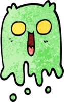 fantasma espeluznante de dibujos animados de ilustración con textura grunge png