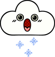 comic book style cartoon of a snow cloud png