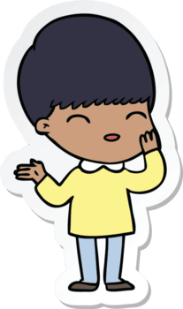 Aufkleber eines fröhlichen Cartoon-Jungen png