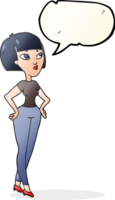 hand drawn speech bubble cartoon woman png