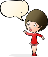 cartoon pretty woman with speech bubble png