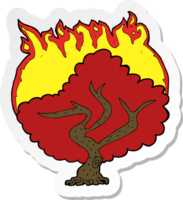 sticker van een cartoon brandende boom png