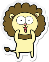 pegatina de un león de dibujos animados feliz png