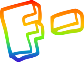 rainbow gradient line drawing of a cartoon letter grades png