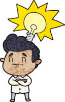 hombre de dibujos animados feliz con idea png