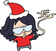 Hand gezeichnet Weihnachten Karikatur von kawaii Mädchen png