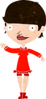 mulher acenando dos desenhos animados png