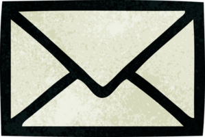 retro grunge texture cartoon of a paper envelope png