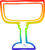 rainbow gradient line drawing of a cartoon wine glass png