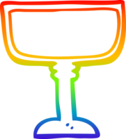 Regenbogen Gradient Linie Zeichnung von ein Karikatur Wein Glas png