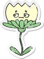 adesivo in difficoltà di un fiore simpatico cartone animato png