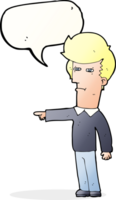 cartoon man blaming with speech bubble png