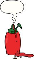 dibujos animados tomate salsa de tomate botella con habla burbuja png