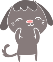 happy flat color style cartoon dog png