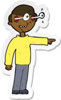 sticker of a cartoon staring man png