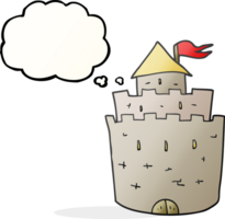 hand drawn thought bubble cartoon castle png