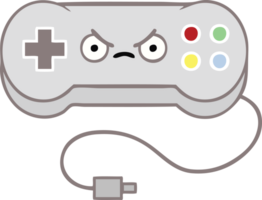 flat color retro cartoon of a game controller png