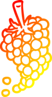 chaud pente ligne dessin de une bouquet de les raisins png