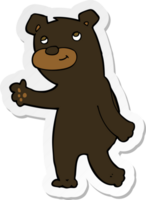 pegatina de un lindo oso negro de dibujos animados png