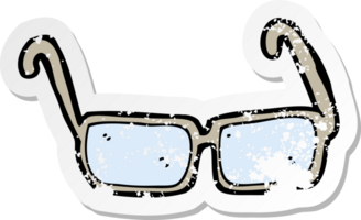 Retro-Distressed-Aufkleber einer Cartoon-Brille png