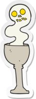 sticker of a cartoon spooky halloween goblet png