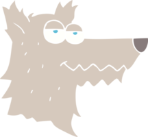 flat color illustration of wolf head png