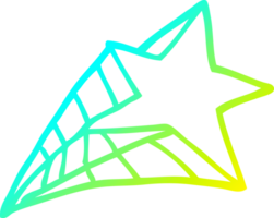cold gradient line drawing of a cartoon star png