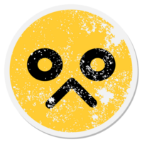 unhappy face circular sticker png