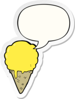 cartoon ice cream with speech bubble sticker png