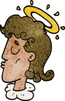 cartoon doodle angel face png