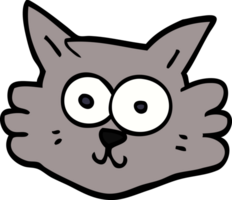 faccia di gatto di doodle del fumetto png