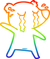 arco Iris gradiente linha desenhando do uma desenho animado chorando Urso png