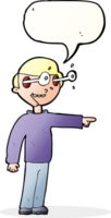 Cartoon starrender Mann mit Sprechblase png