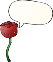 dibujos animados flor con habla burbuja en suave degradado estilo png