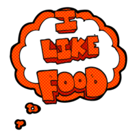 hand drawn thought bubble cartoon i like food symbol png