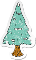 hand drawn distressed sticker cartoon doodle single snow covered tree png