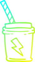 cold gradient line drawing of a cartoon take out drink png