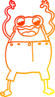 warm gradient line drawing of a cartoon frog png