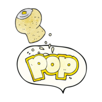 hand speech bubble textured cartoon champagne cork popping png