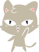 gatto cartone animato in stile piatto a colori png