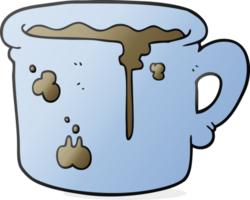 hand drawn cartoon old coffee cup png