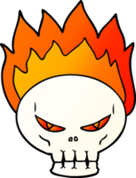 cartoon flaming skull png