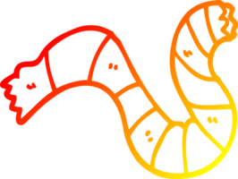 warm gradient line drawing of a cartoon rope png