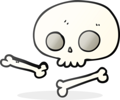 hand drawn cartoon skull and bones png