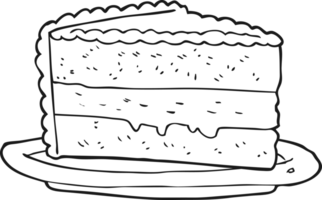 mano disegnato nero e bianca cartone animato torta png